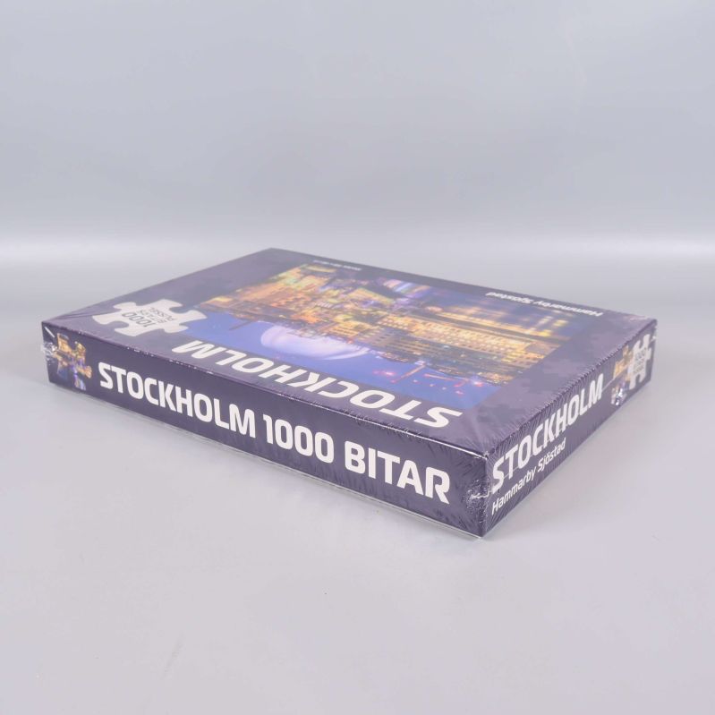 Sidan av Stockholms pussellåda med 1000 bitar tryck