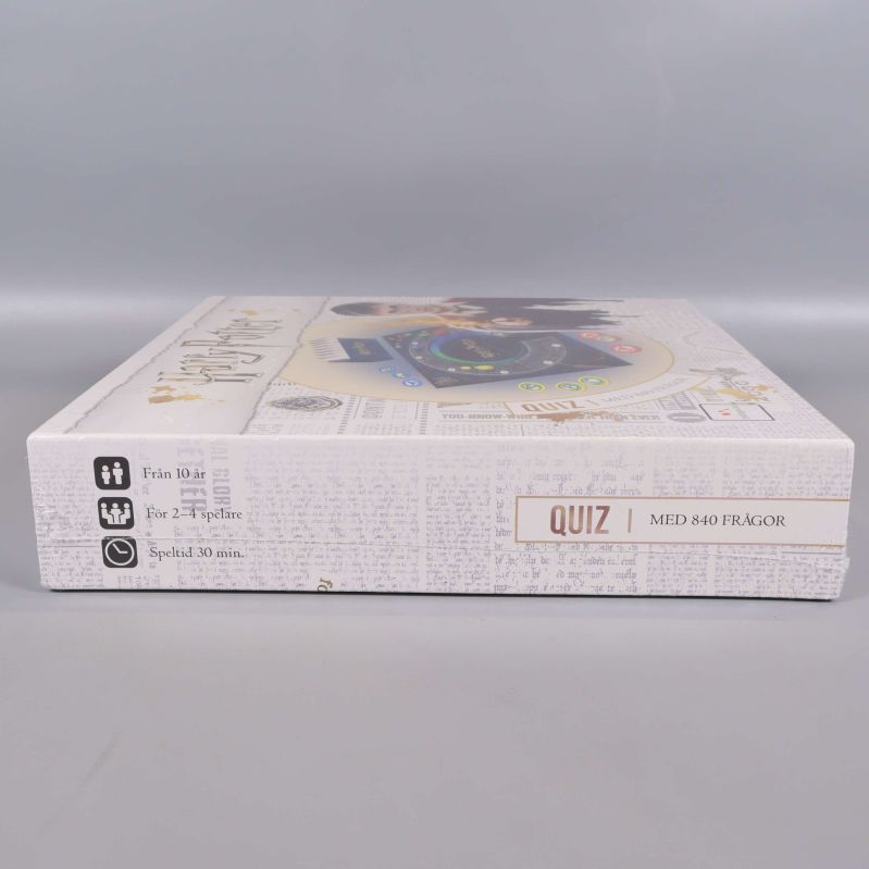 Sida av Harry Potter quizspel box med spelinformation
