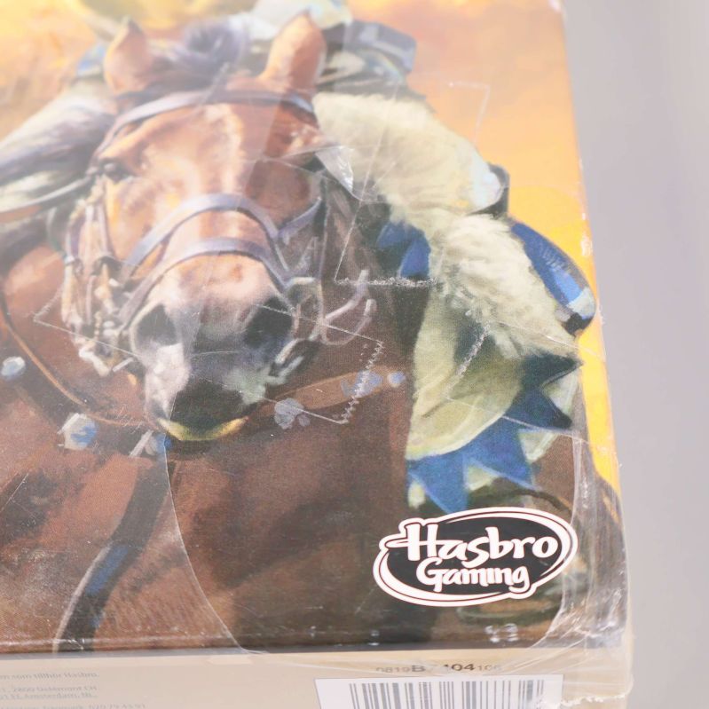 Närbild på Hasbro Gaming logotyp på Risk lådan