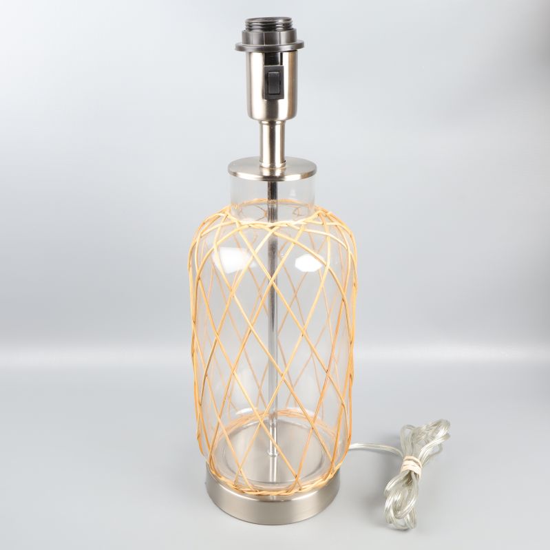 Lampfot i glas med metallbas