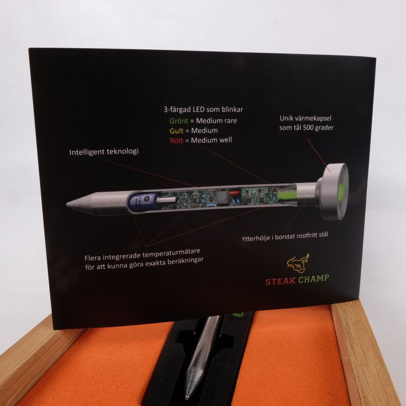 Stektermometerens LED-ljus och diagram