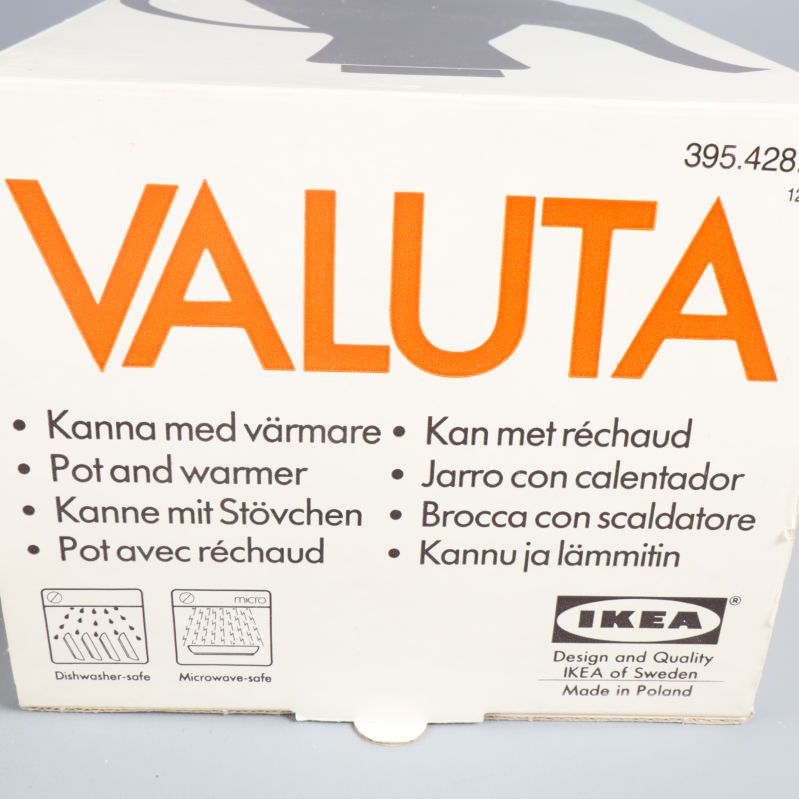 Förpackning med namn Valuta och IKEA-logotyp