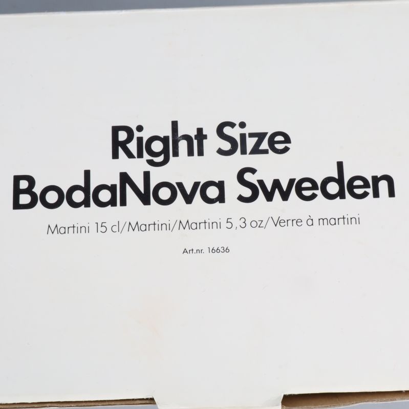 Förpackning av BodaNova Sweden martiniglas