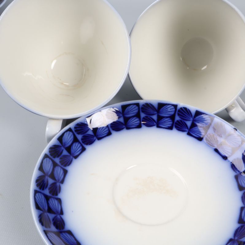 Närbild på kopp och fat med spår av användning