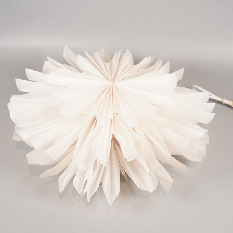 Pappersstjärna i närbild ovanifrån visar veck och kanter