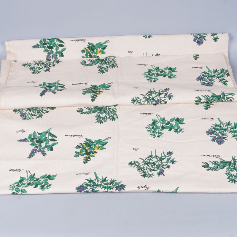 Gardintyg utvikt för att visa hela mönstret med örter