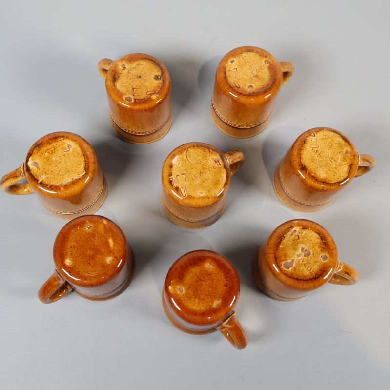 Undersidan av åtta bruna glöggmuggar i ring formation