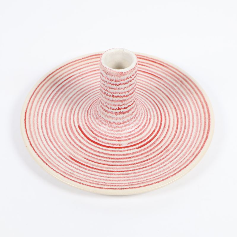 Keramisk ljusstake med smal hals och bred bas