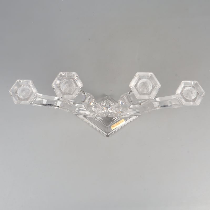 Kristall ljusstake med fyra ljushållare sedd ovanifrån