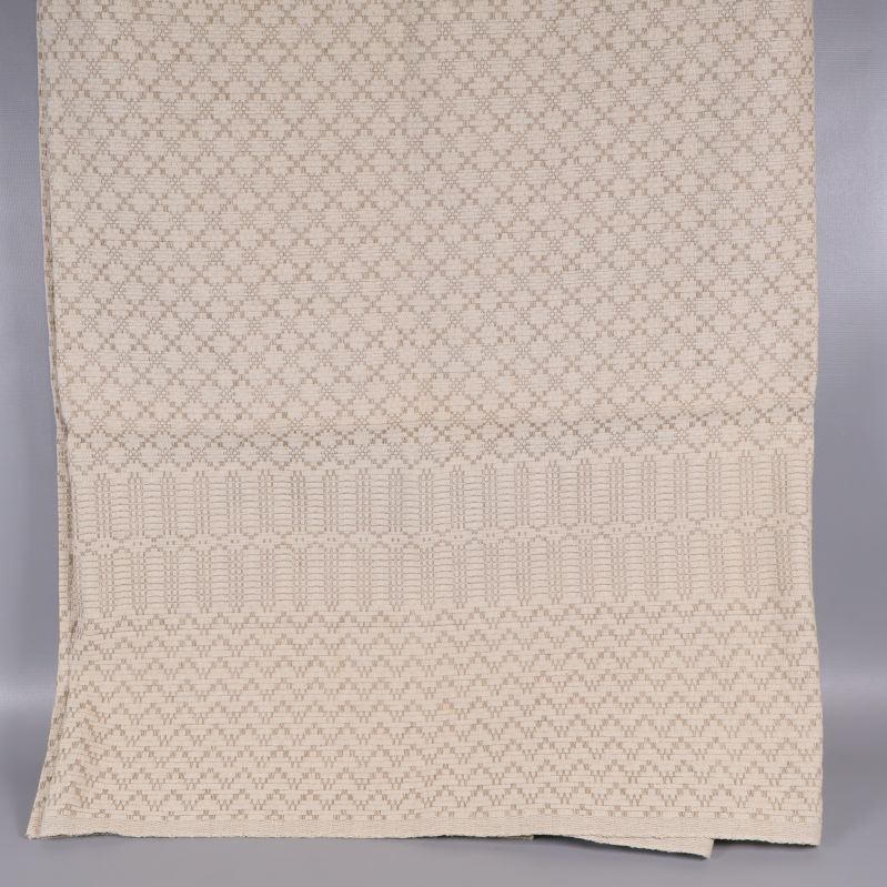 Upphängd duk visar komplett mönster och längd