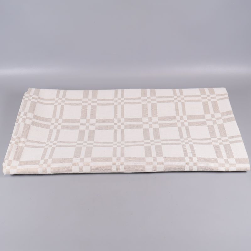 Hopvikt duk med rutigt mönster i beige och vitt