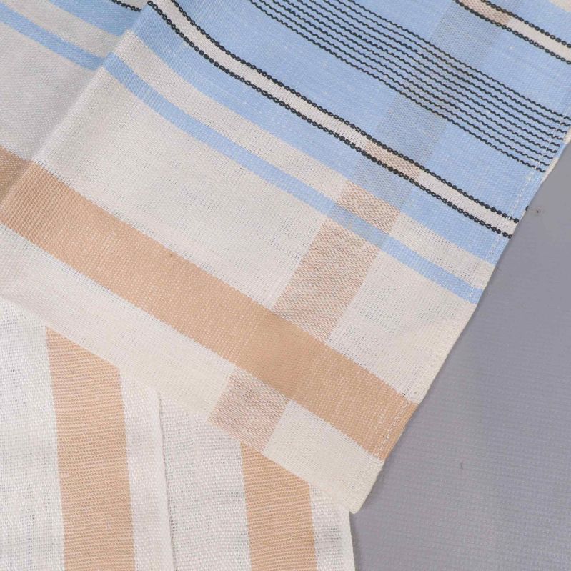 Närbild av tyg och ränder på handduk