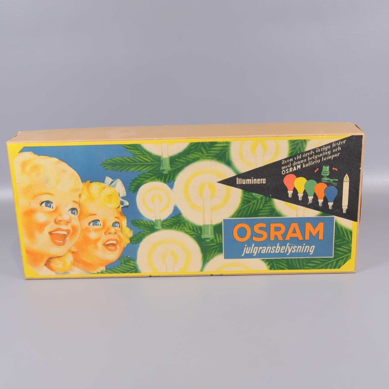 Originalförpackning Osram julgransbelysning med illustration