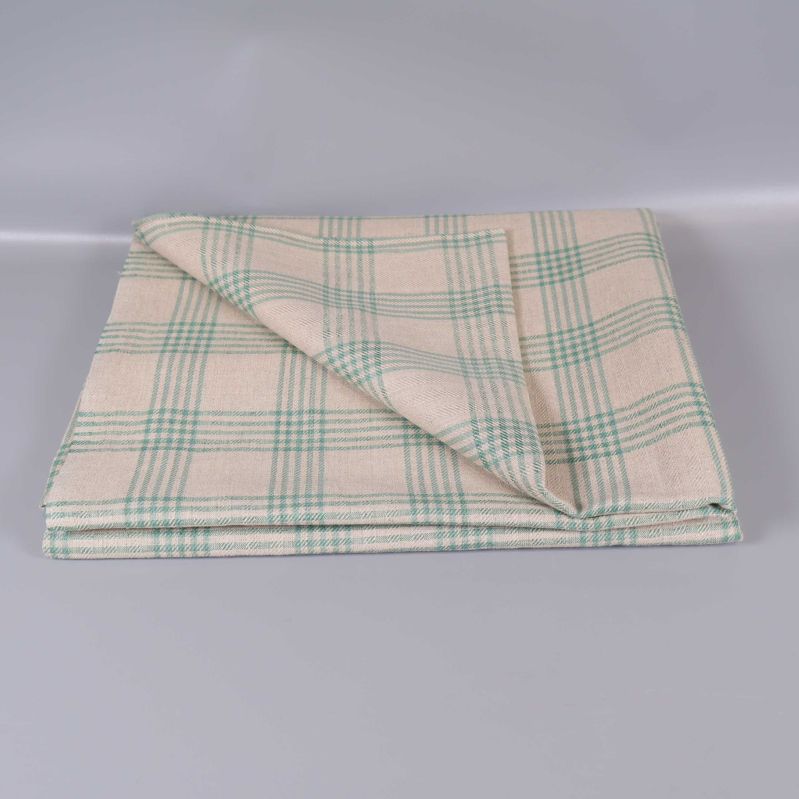 Hopvikt rutig duk i grönt och beige
