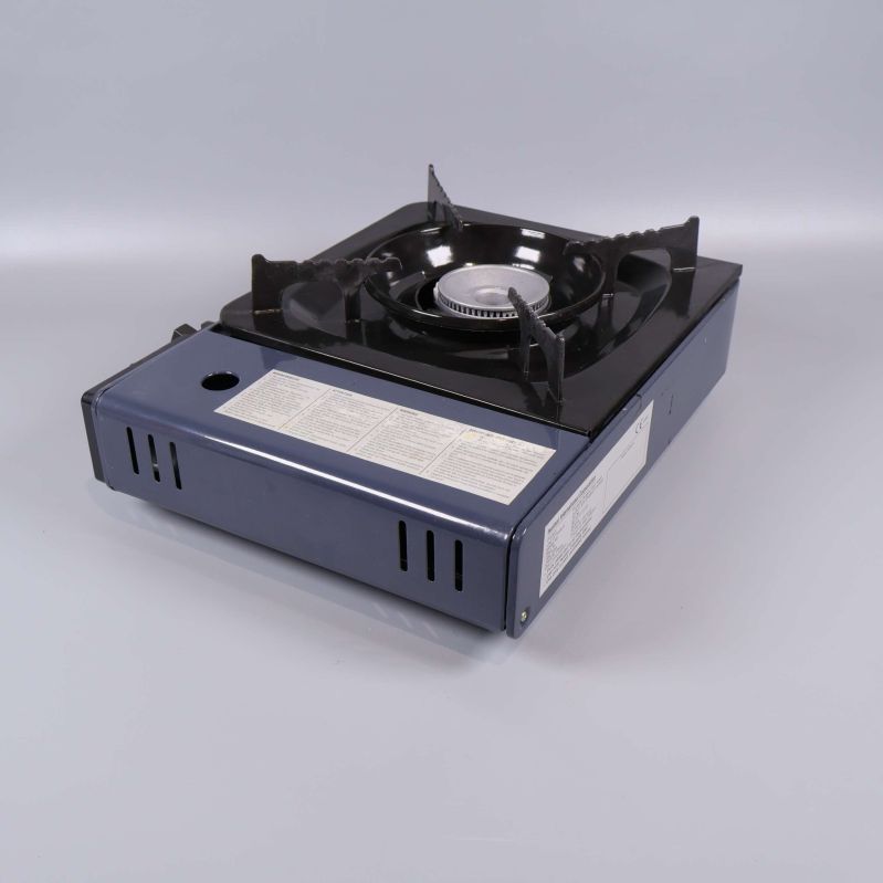 Portabel gasspis i vinkel visar ventilationshål