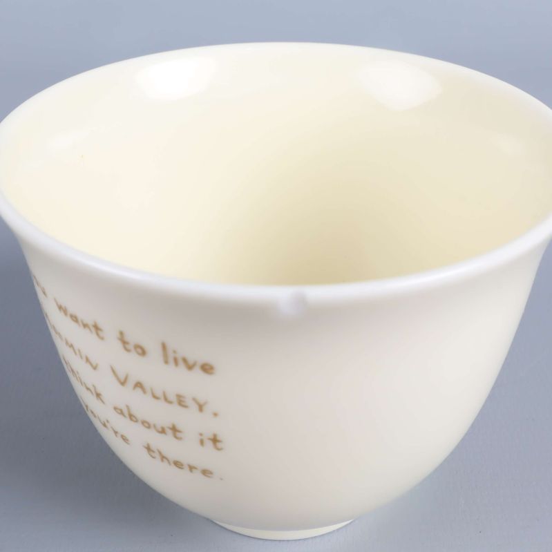 Närbild på koppens kant med liten nagg