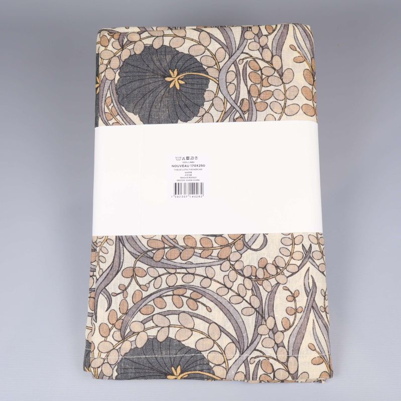 Baksidan av förpackad duk med etikett, Linum Nouveau