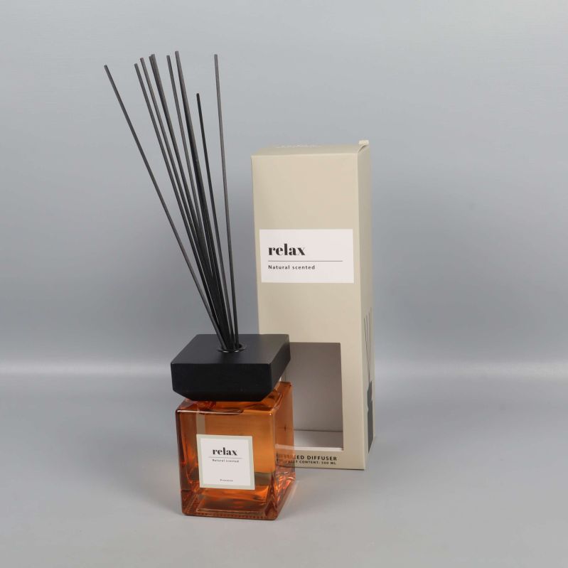 Doftstickor relax med ask och etikettext prosecco