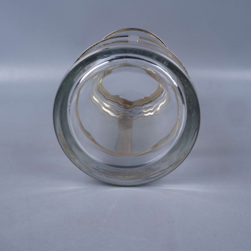 Undersidan av rund glasvas