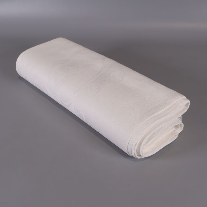 Ihopsvikt vit duk med subtilt blommönster