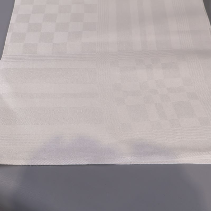 Dukens ända visar rutigt och randigt mönster