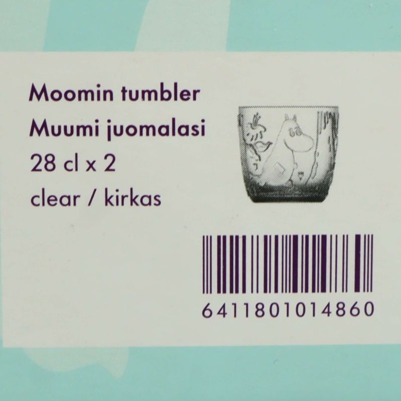 Produktetikett för Moomin tumbler 28 cl x 2