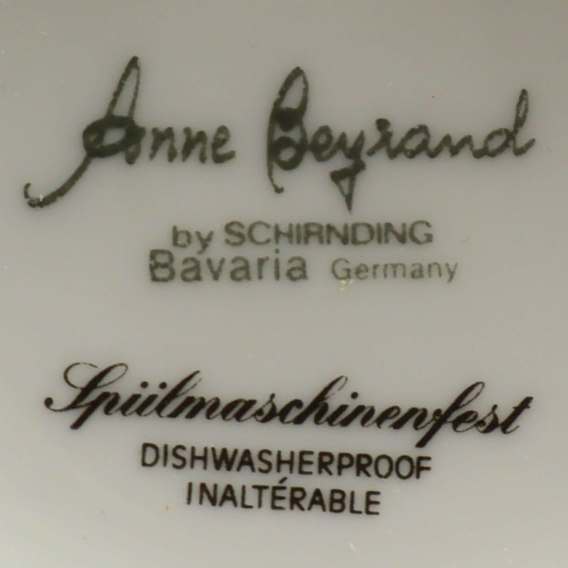 Signatur och text Schirnding Bavaria under teservis
