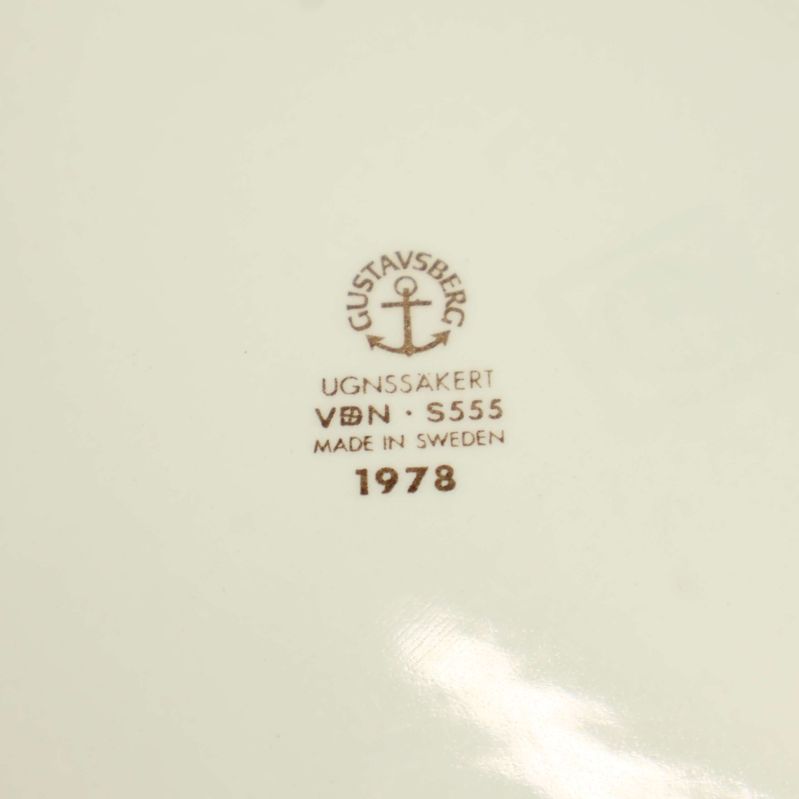 Stämpel från Gustavsberg samt tillverkningsår 1978