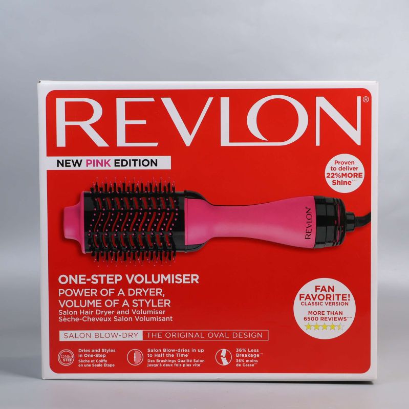 Revlon Volumiser hårtork i rosa på röd kartong