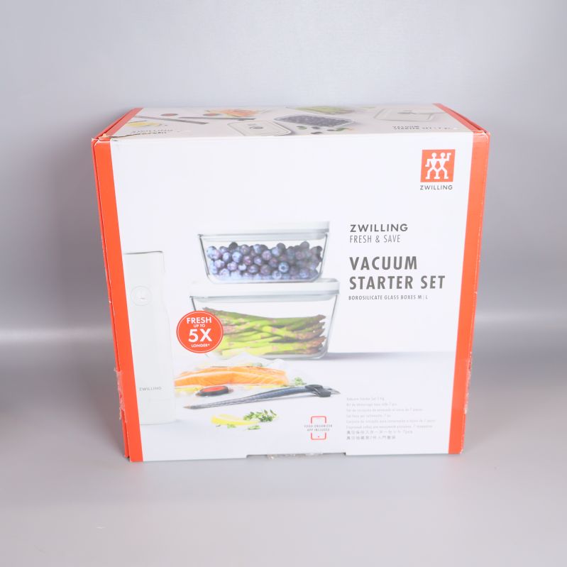 Närbild på förpackningen för vakuumförvaringsset