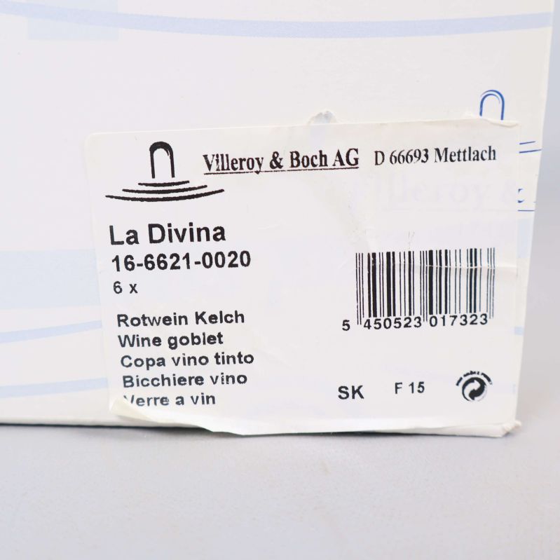 Förpackningens etikett med produktnamn La Divina och detaljer