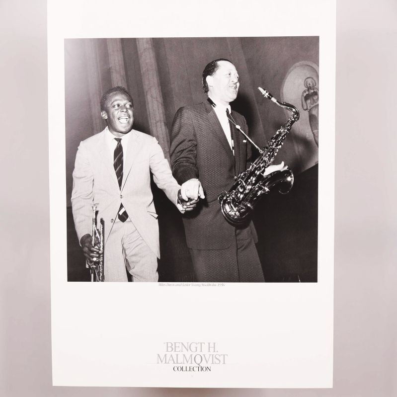 Affisch på Miles Davis och Lester Young
