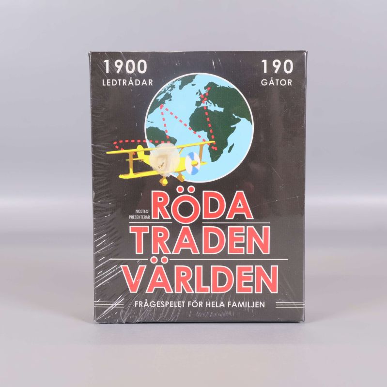 Frågespelet Röda tråden världen framifrån med text och grafik