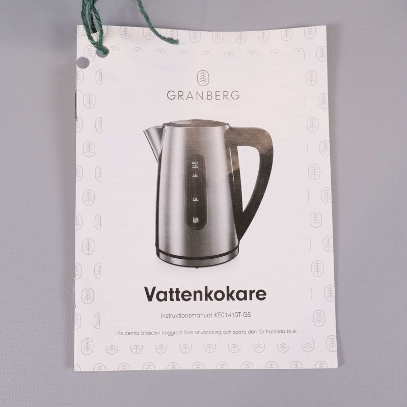 Instruktionsmanual för Granberg vattenkokare