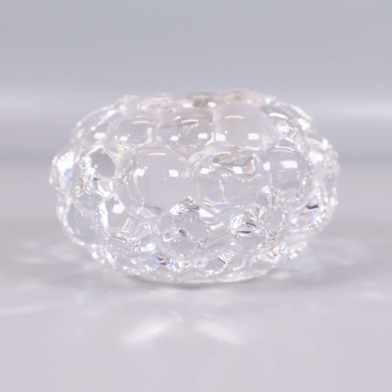 Sida av ljusstake med rundad glasbubbeldesign