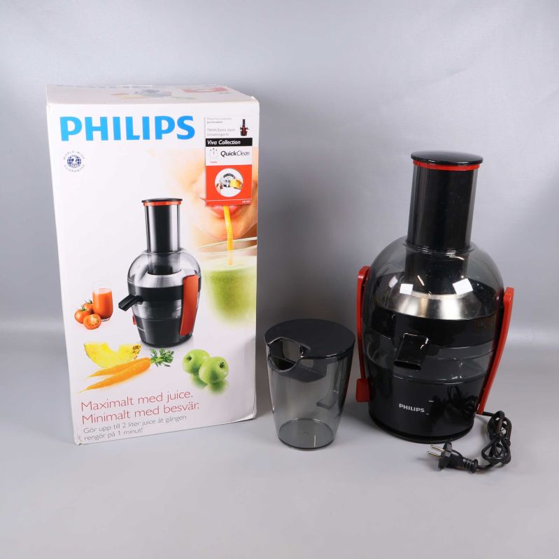 Philips juicecentrifug med kartong och kanna