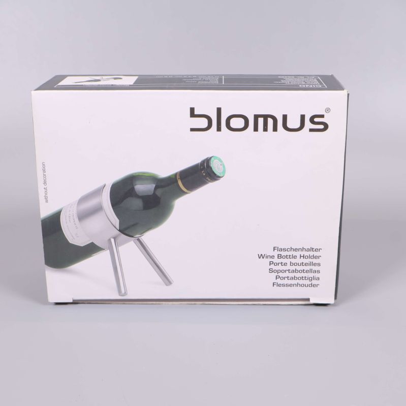 Förpackning för flaskhållare från blomus med bild på produkten