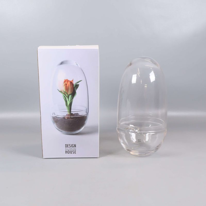 Litet glashus och originalförpackning med växtbild