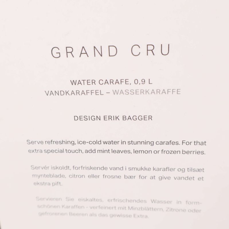 Textinformation om Grand Cru karaffens design och användning