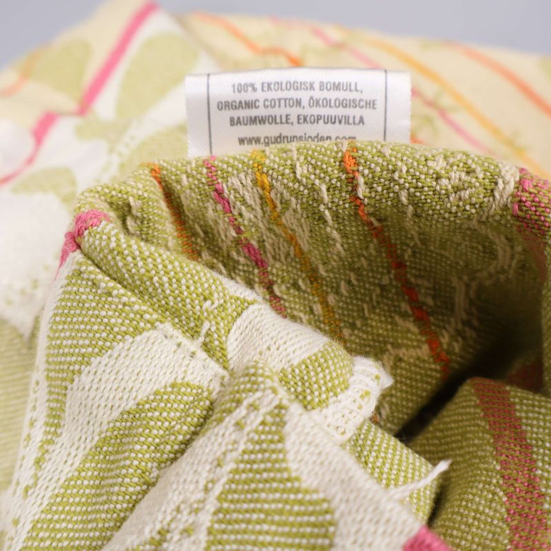 Materiallapp med text 100% ekologisk bomull