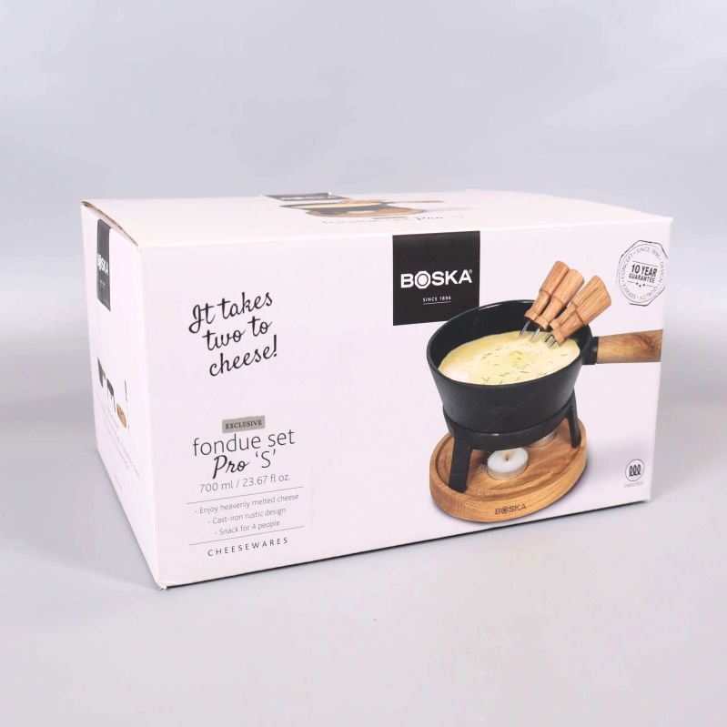 Fondue-set från Boska i stängd produktkartong