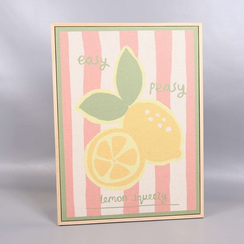 Tavla med citronmotiv och texten easy peasy lemon squeezy