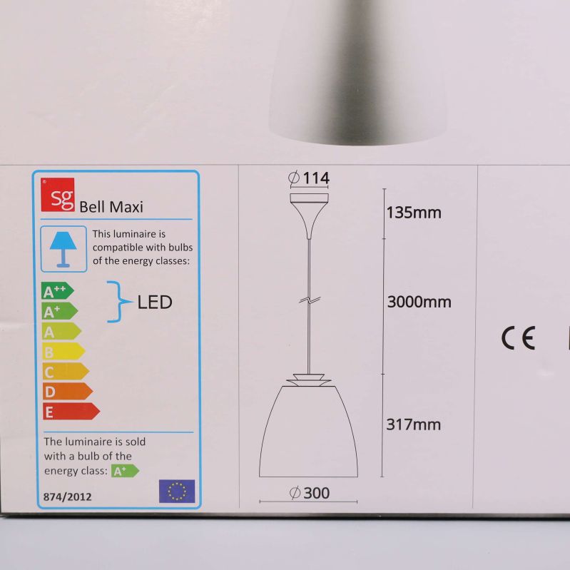 Detaljerad bild av produktspecifikationer för Bell Maxi på förpackning