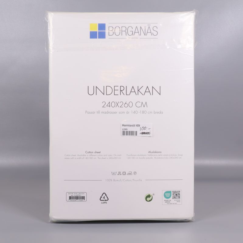 Baksida av förpackning med produktinformation och etiketter
