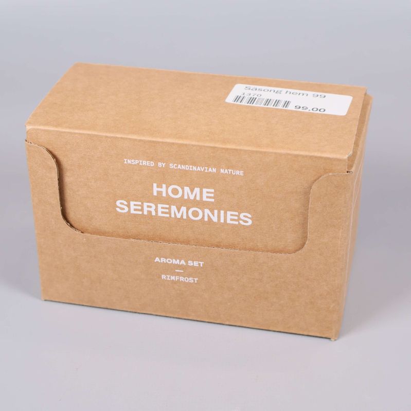 Kartong med texten Home Seremonies Aroma Set