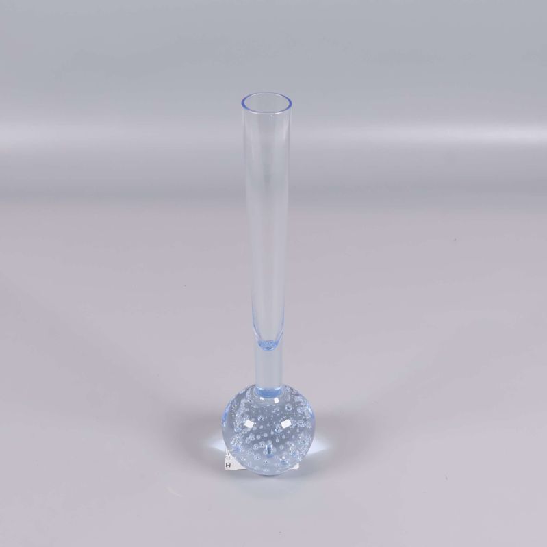 Smal glasvas med rund bubblig botten