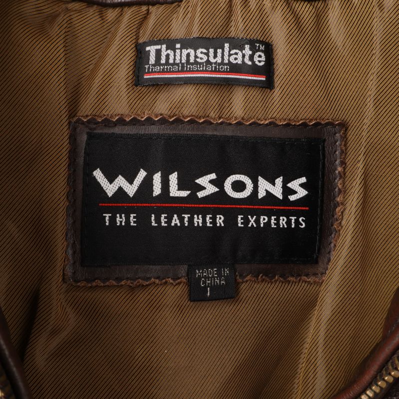 Wilsons märkesetikett inuti skinnjacka
