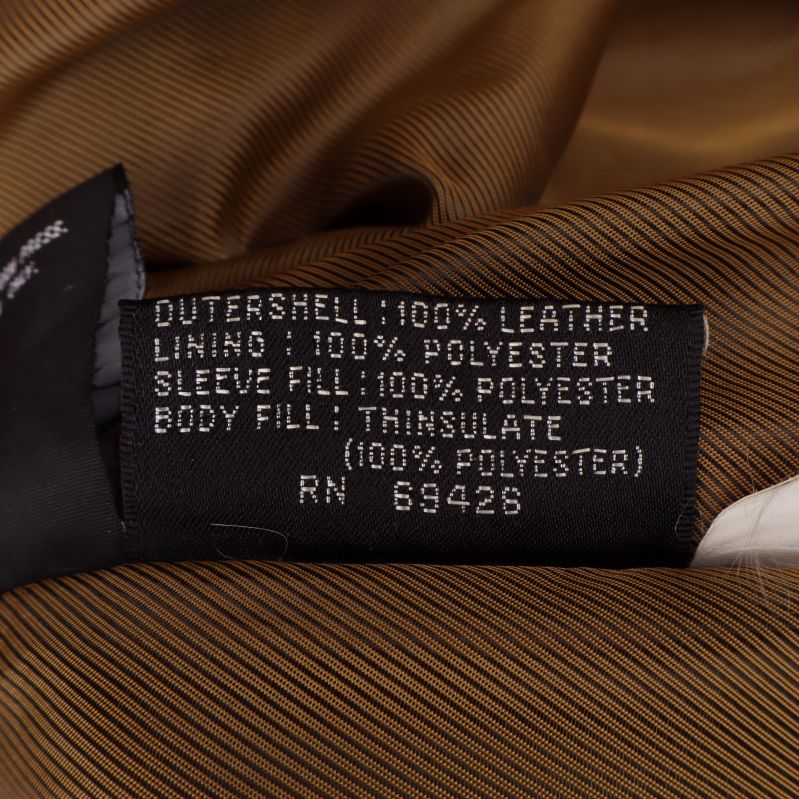 Materialetikett för läder och polyester