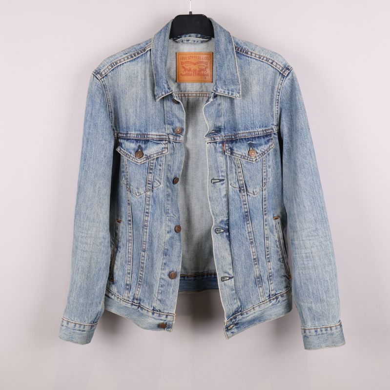 Blå denimjacka med öppen front