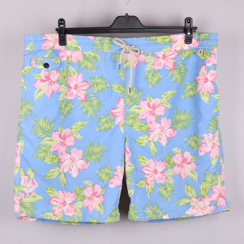 Blommigt badshorts bakifrån med bakficka